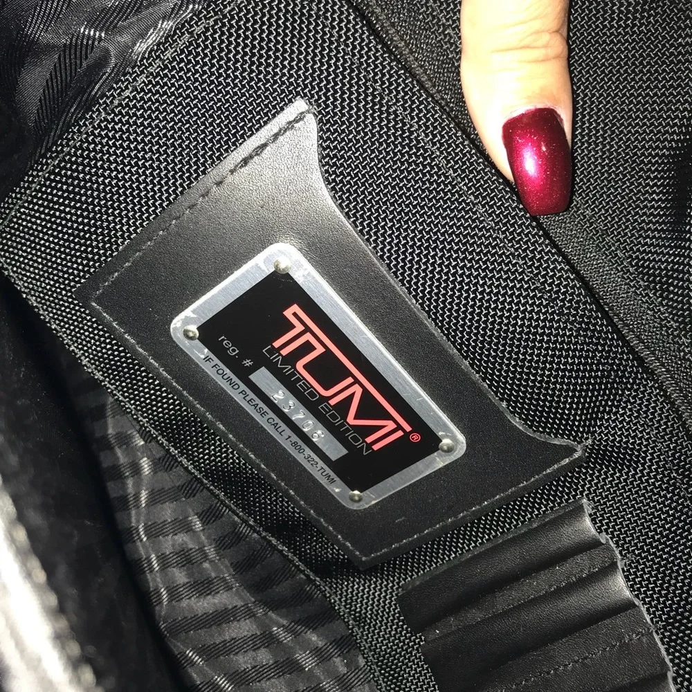 Tumi Black Nylon Laptop Briefcase with Shoulder Strap